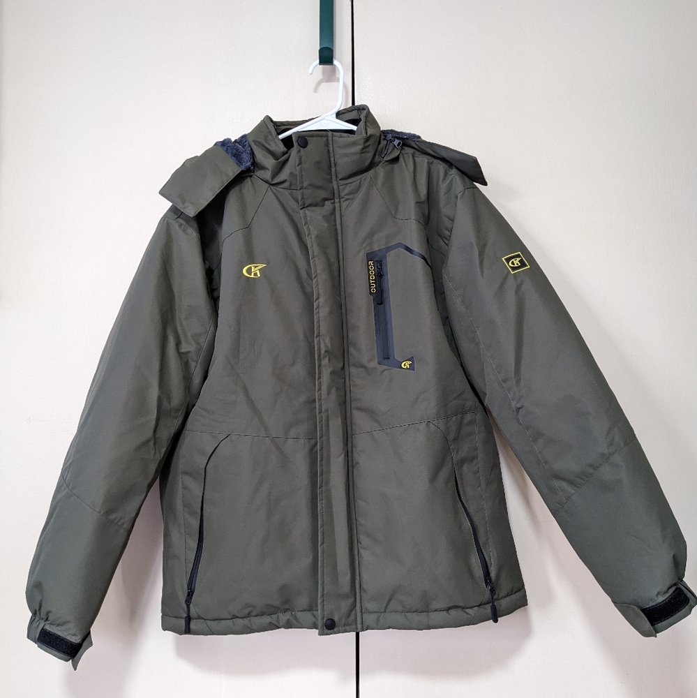 Men's winter ski jacket, medium, green